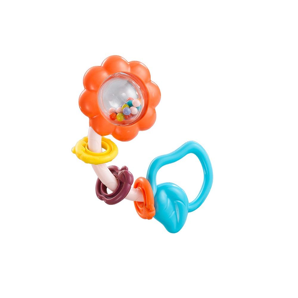 Goodway - Baby Rattle Teething Toy - Newborn Sensory Handheld Rattle - Flower