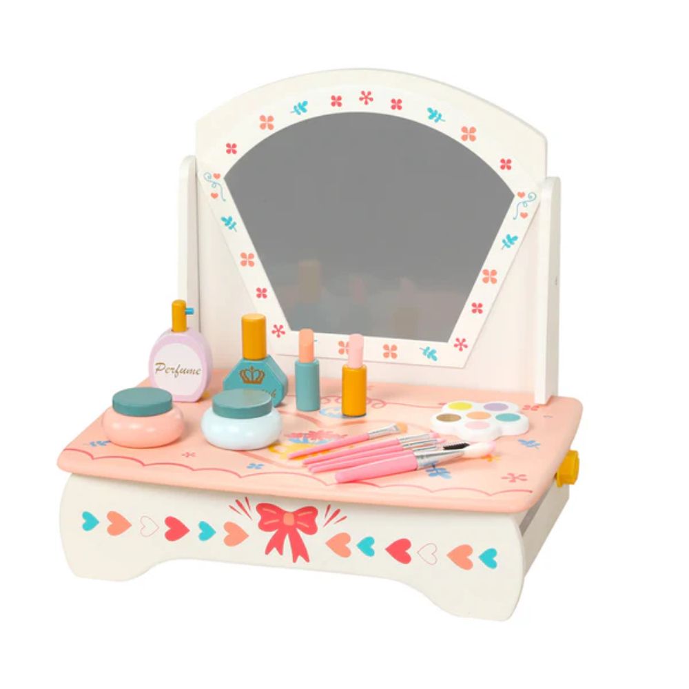 Little Angel - Kids Wooden Makeup Set - Play Vanity Table For Toddlers