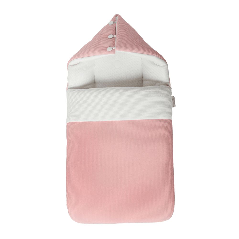 White&Grey - 2-In-1 Bamboo Cushioned Baby Sleeping Bag - Pink/White