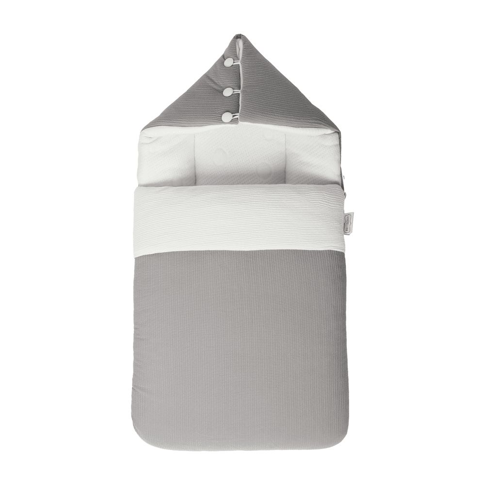 White&Grey - 2-in-1 Bamboo Cushioned Baby Sleeping Bag - Grey