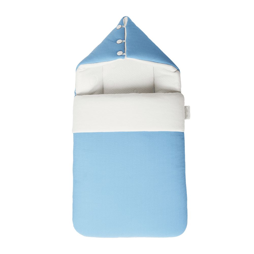 White&Grey - 2-in-1 Bamboo Cushioned Baby Sleeping Bag - Blue