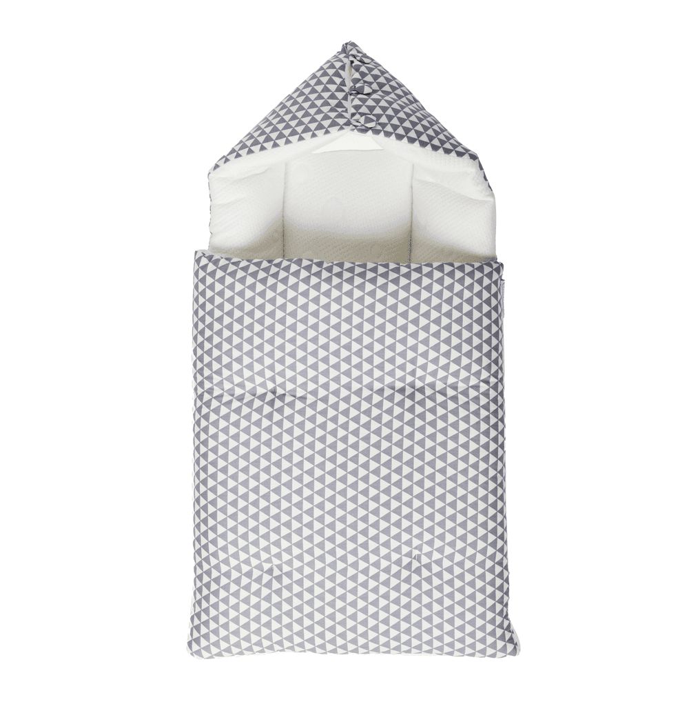 White&Grey - Triangle Pattern Baby Sleeping Bag - Grey