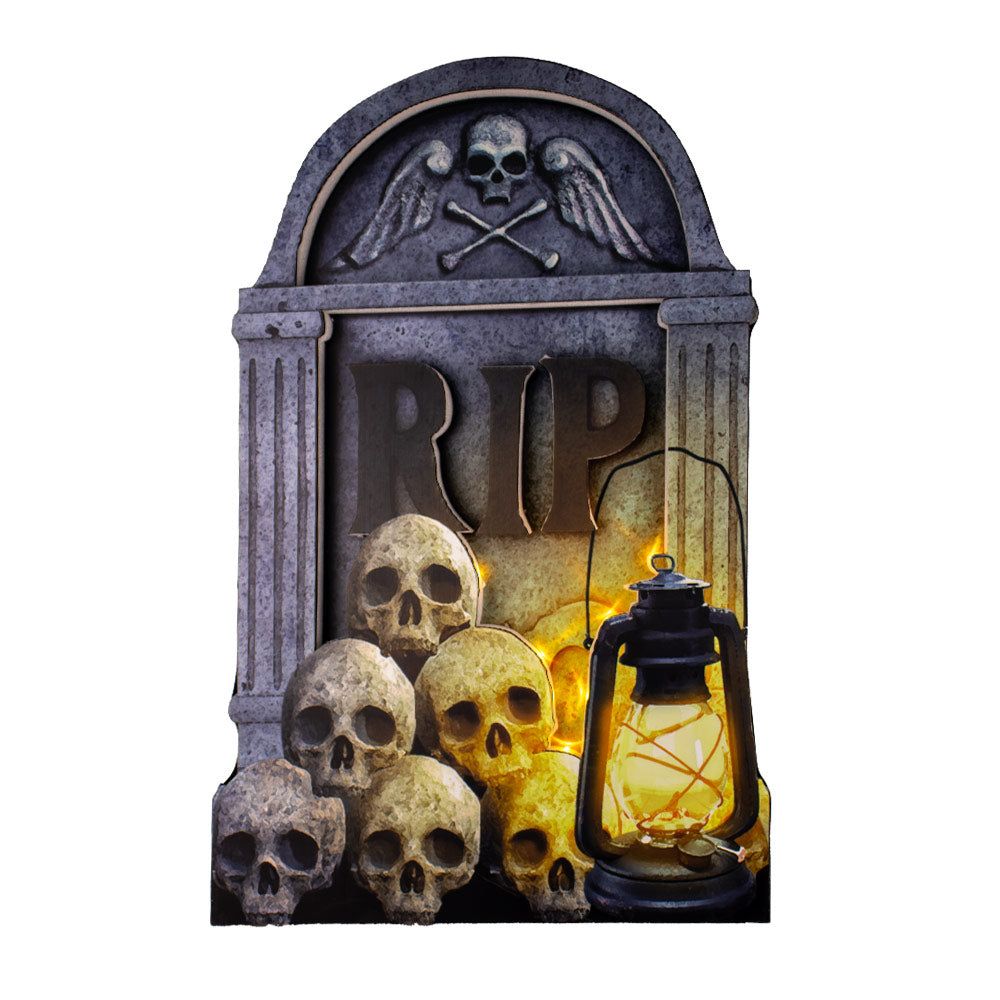 Mad Toys - Halloween Decoration - Light-Up Tombstone