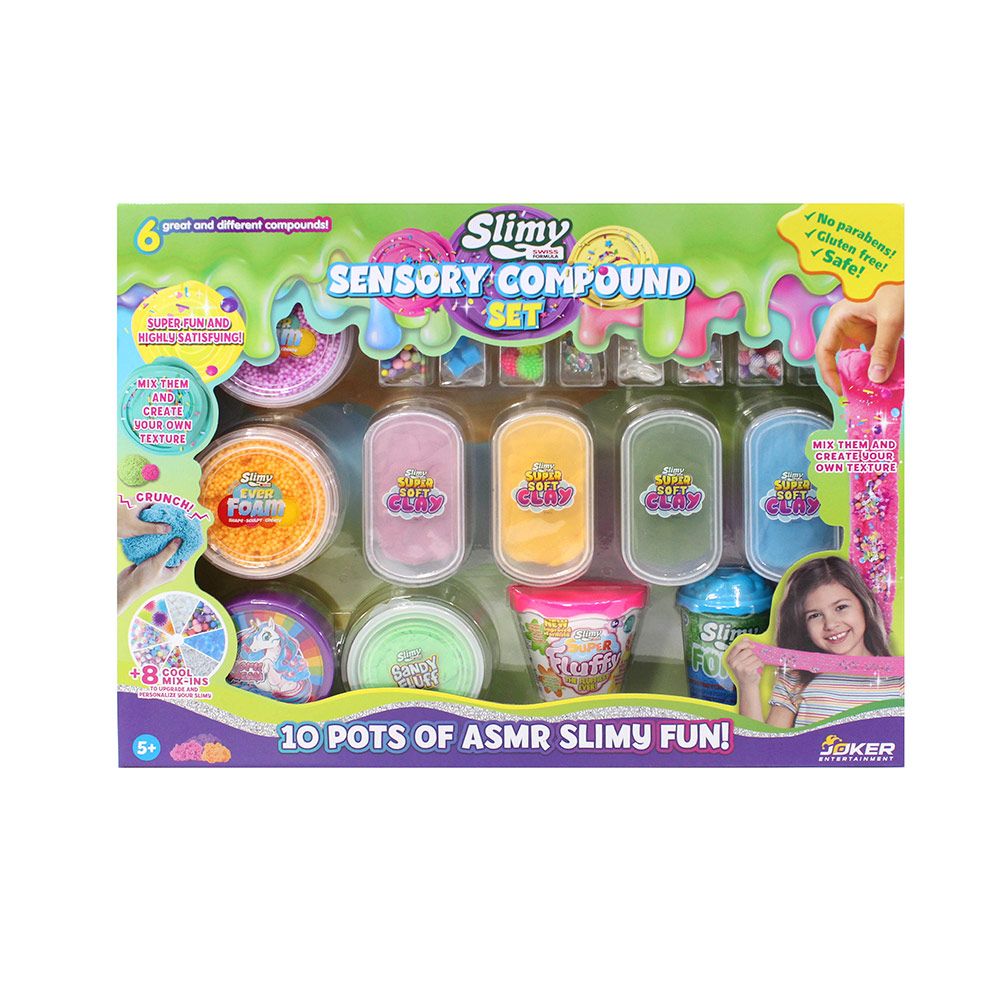 Slimy - Sensory Compound Set W/10 Pots Of ASMR Slimy Fun