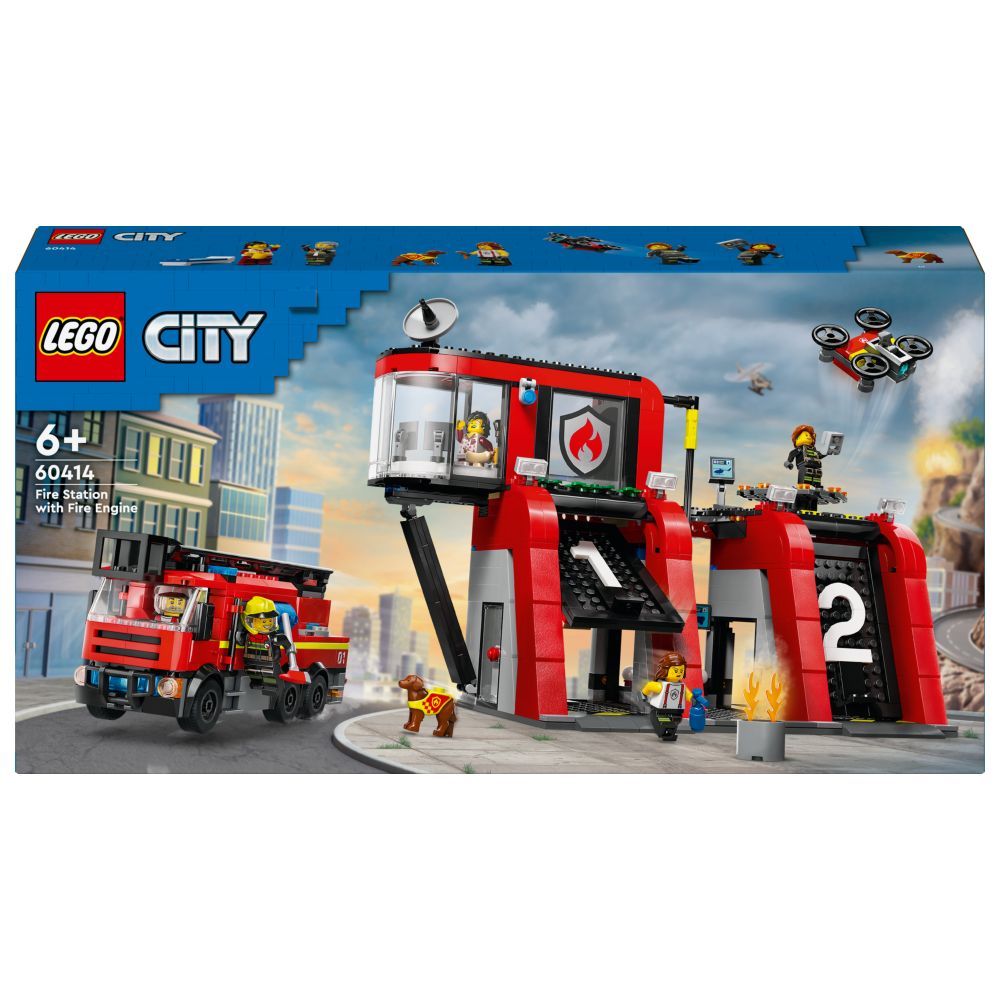 Lego - 60414 Fire Station With Fire Truck Building Playset