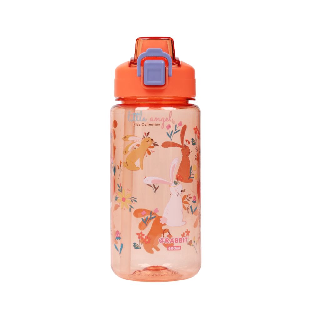 Little Angel - Kids Water Bottle With Straw 600ml - Red