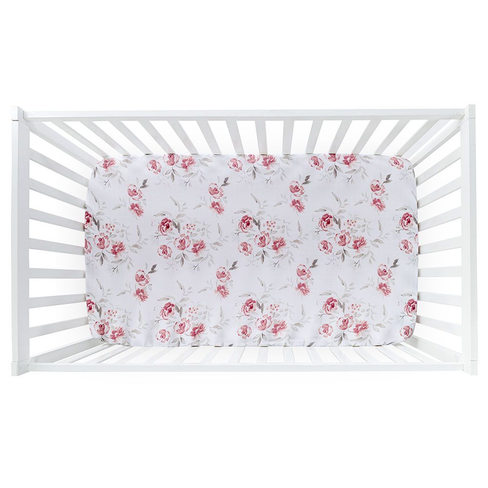 Nini - Crib Fitted Sheet - Blush Rose