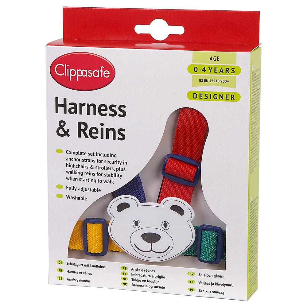 Clippasafe Designer "Teddy" Harness & Reins W/ Anchor Straps