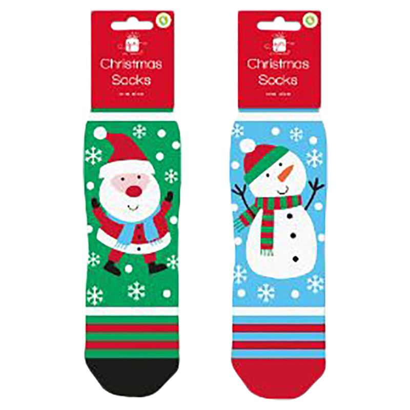 Giftmaker - Giftmaker Christmas Socks - 2pcs - Snowman & Santa