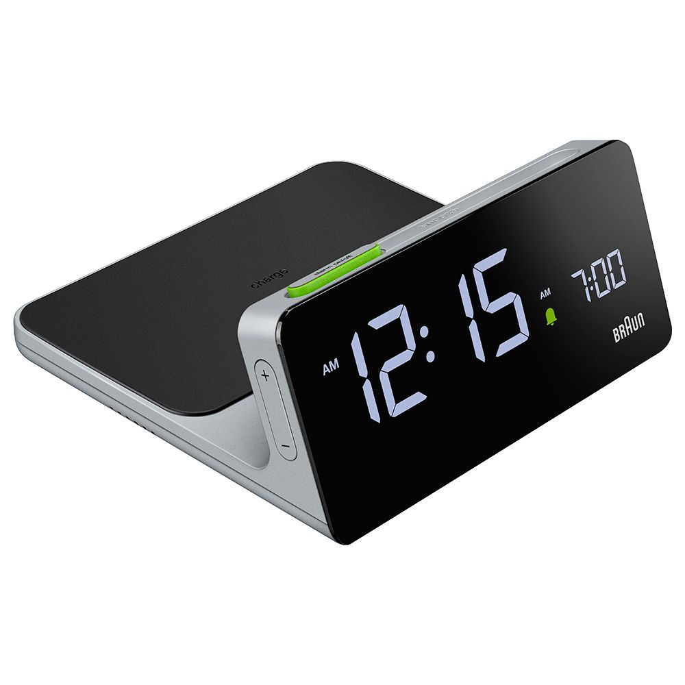 Braun - Digital Alarm Clock With Wireless Charging Pad - Black