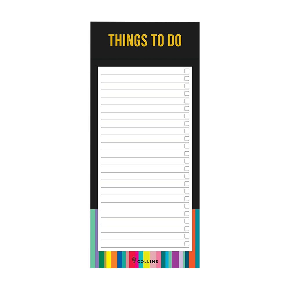 Collins - Edge Rainbow To Do List Notepad With Magnetic Strip