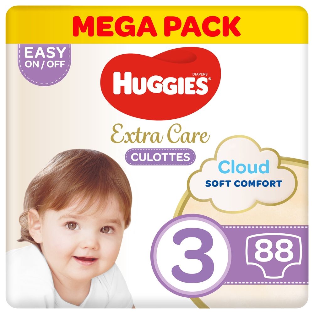 Huggies - Extra Care Culottes, Size 3, 6-11 kg, Mega Pack, 88 Diaper Pants