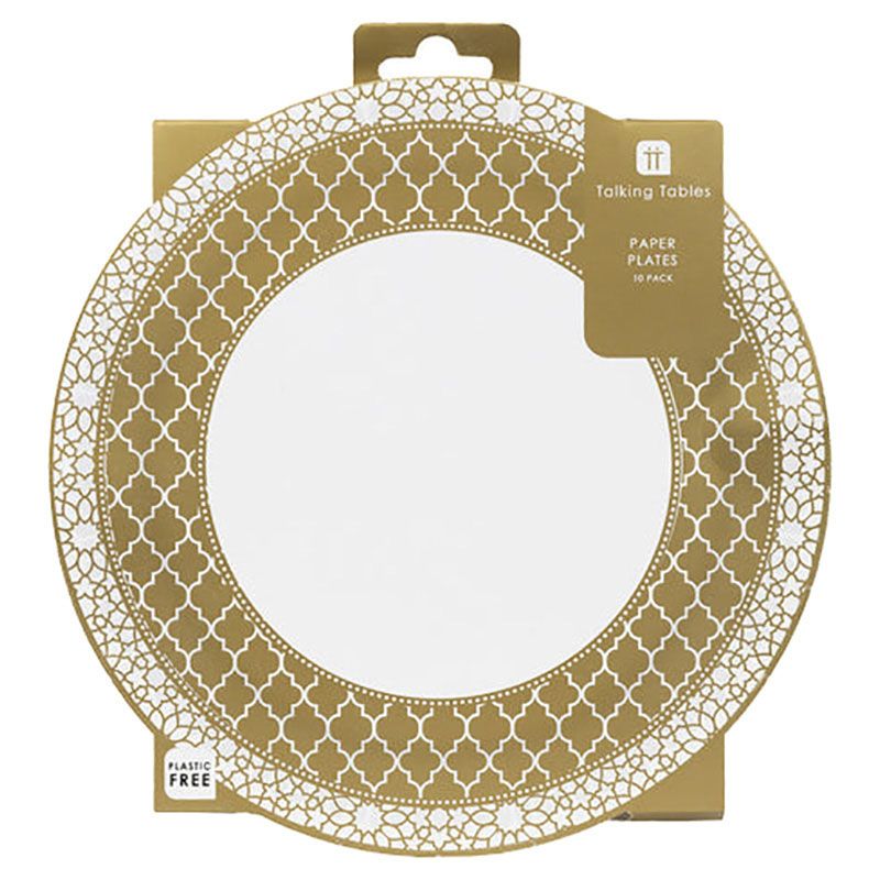 Talking Tables - Party Porcelain Gold Paper Plates - 10pcs