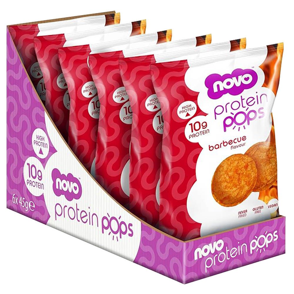 Novo - Protein Pops Healthy Snack - Barbecue - 45 g - Pack of 6