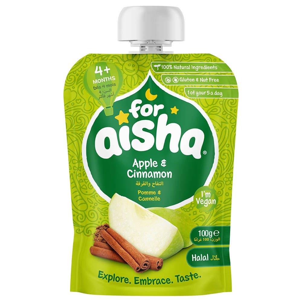 For Aisha - Baby Food Pouch - Apple & Cinnamon - 100g