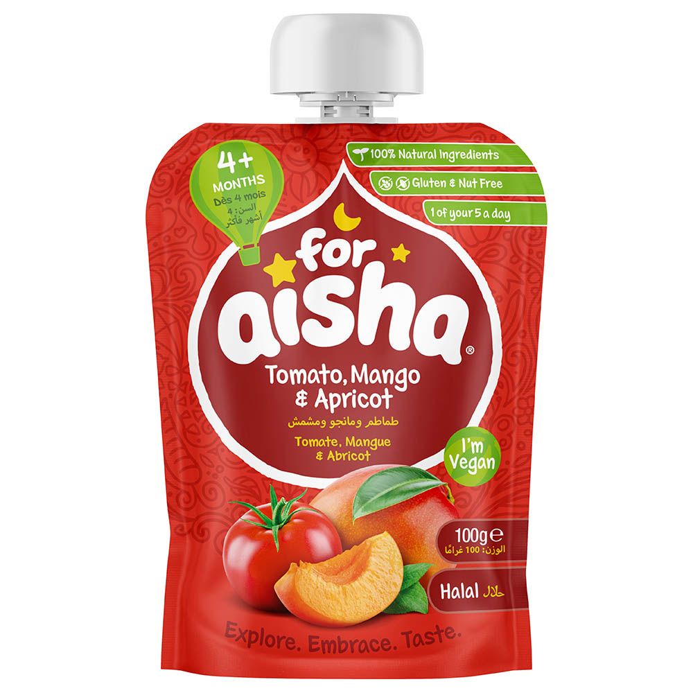 For Aisha - Baby Food Pouch - Tomato, Mango & Apricot - 100g