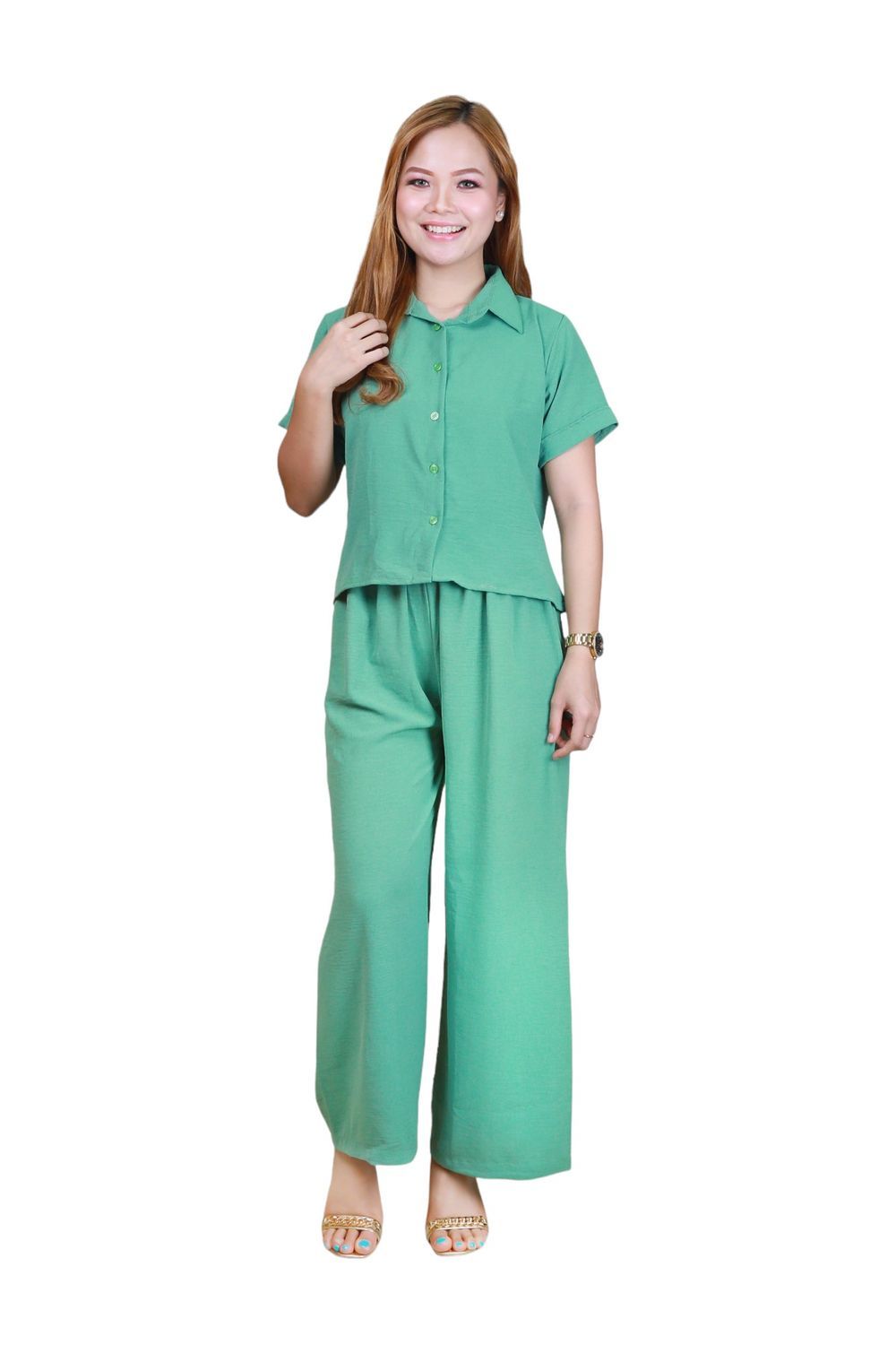 Veronica - Elegant Comfortable 2pc - Co-Ord Set - Green