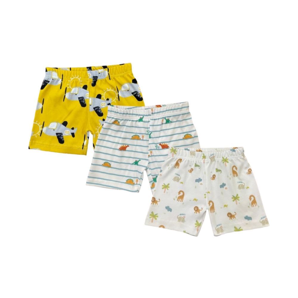 Vincent - 3pc-Set - Airplane, Dinosaur, & Safari Animal Print Shorts