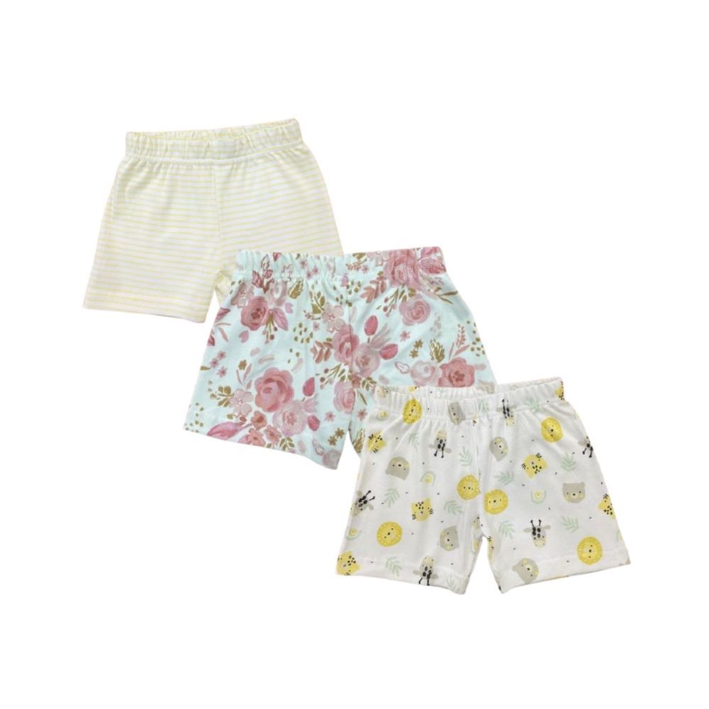 Vincent - 3pc-Set - Stripes, Floral, & Animal Face Print Shorts