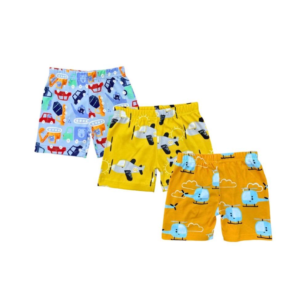 Vincent - 3pc-Set - Cars, Airplanes, & Helicopters Print Shorts