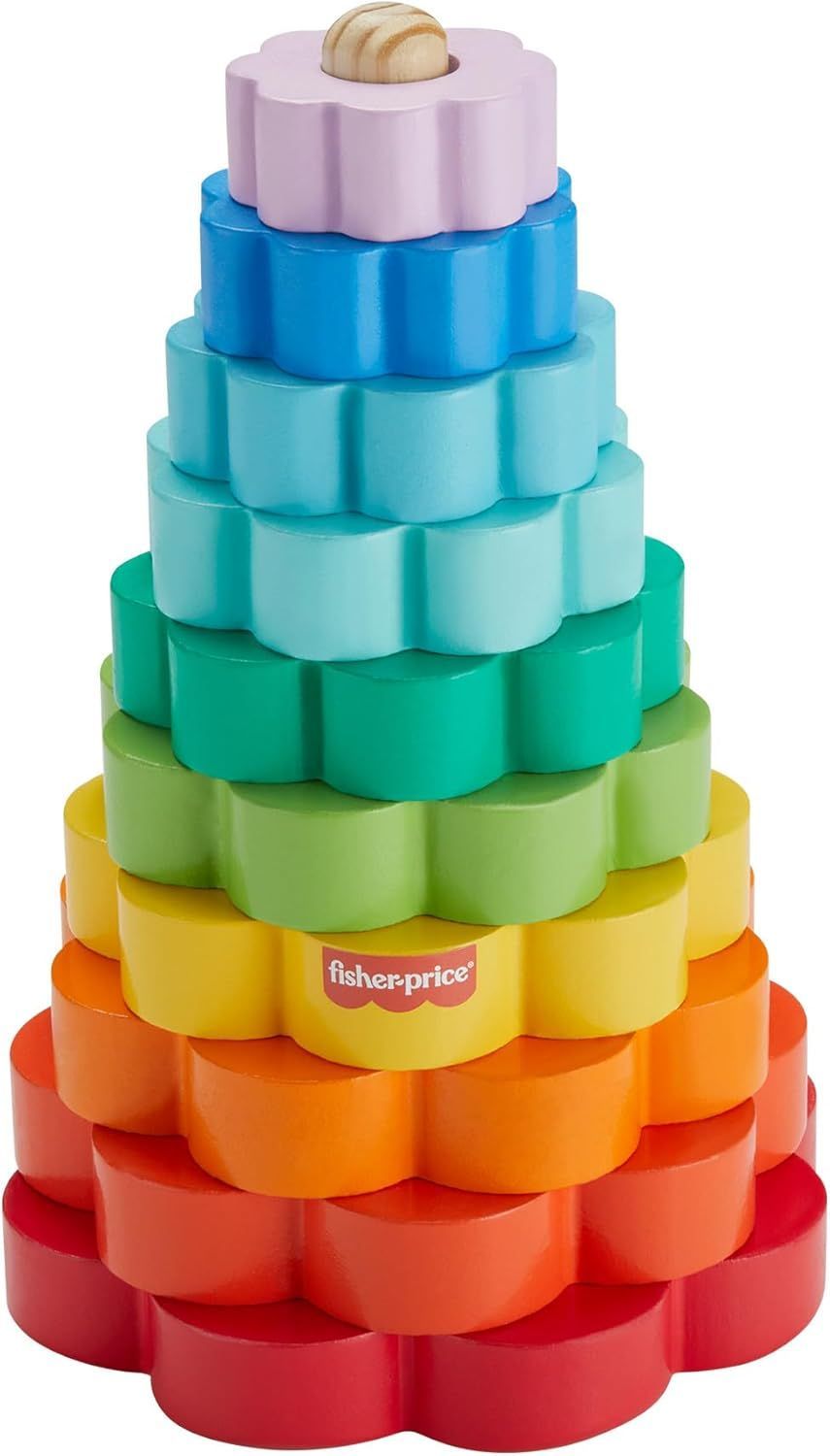 Fisher Price - Ten Ring Wooden Stacking Activity Toy