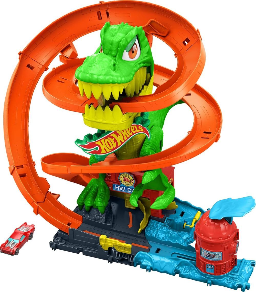 Hot Wheels - City Hot Wheels City T-Rex Versus Fire Station