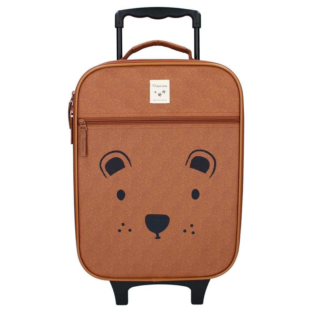 Kidzroom - 2-Wheel Bear Printed Trolley - Brown - 41 cm