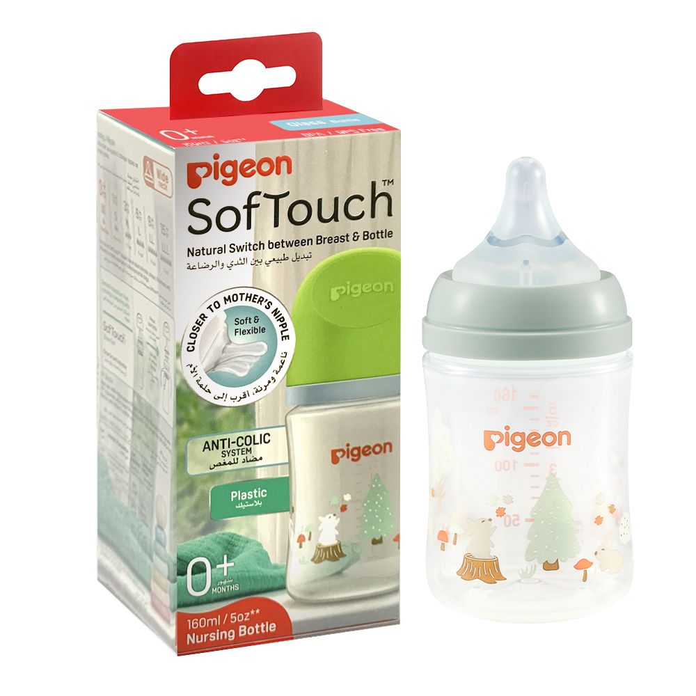 Pigeon - Softouch Wide Neck Feeding Bottle - Rabbit - 160 ml