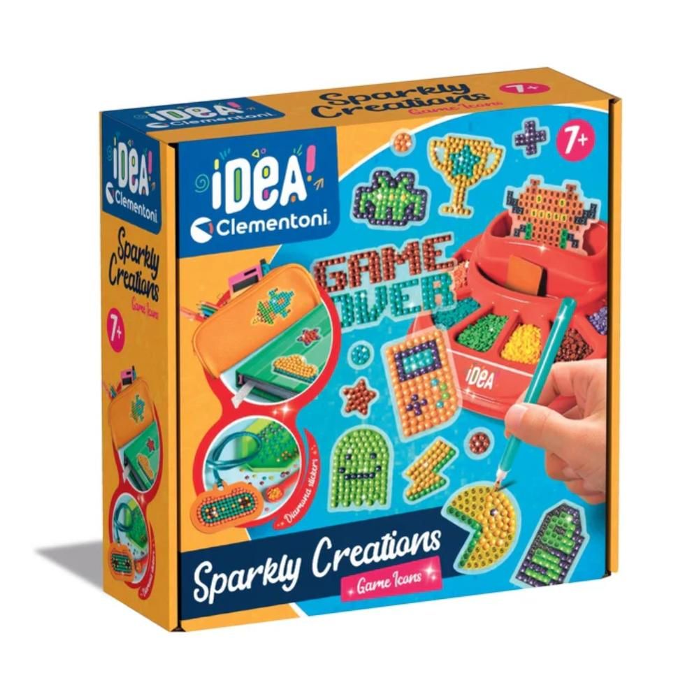 Clementoni - Idea Sparkly Creations Game Icons DIY Craft Kit