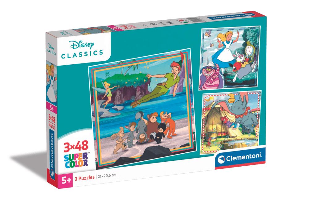 Clementoni - Disney Classics Super Color Jigsaw Puzzle Set - 48 Pcs - Pack of 3