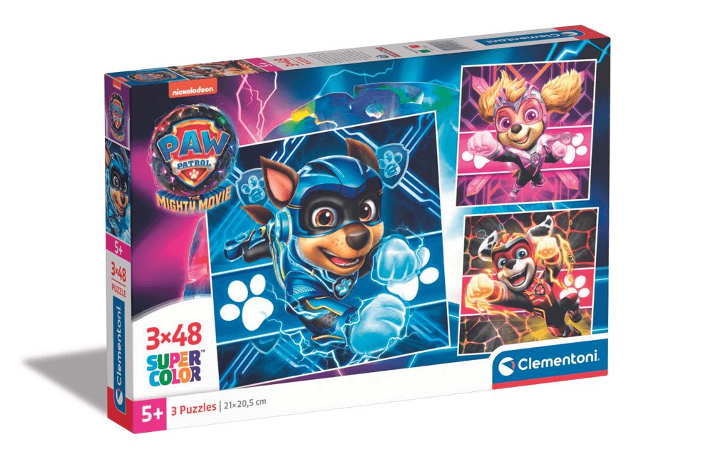 Clementoni - Paw Patrol The Mighty Movie Jigsaw Puzzle Set - 48 Pcs - Pack of 3