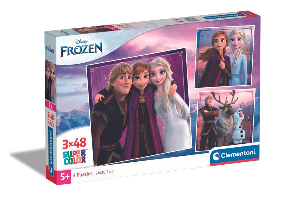 Clementoni - Disney Frozen Posture Jigsaw Puzzle Set - 48 Pcs - Pack of 3