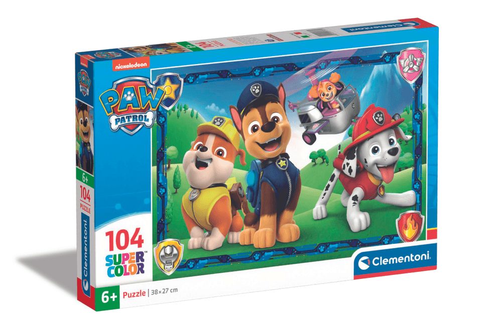 Clementoni - Happy Paw Patrol Super Color Jigsaw Puzzle - 104 Pcs