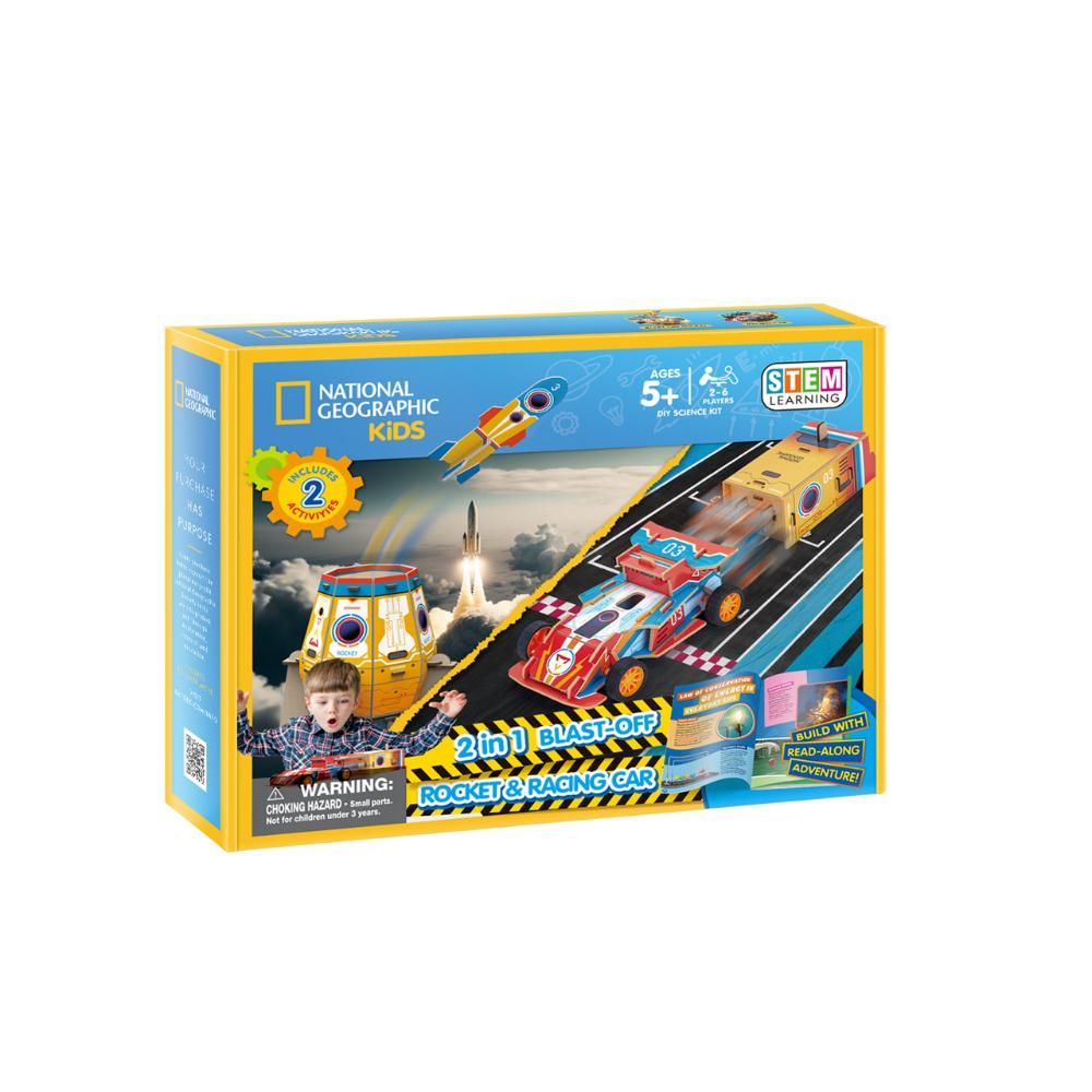 National Geographic - 2-In-1 3D Rocket & Racing Car Puzzle