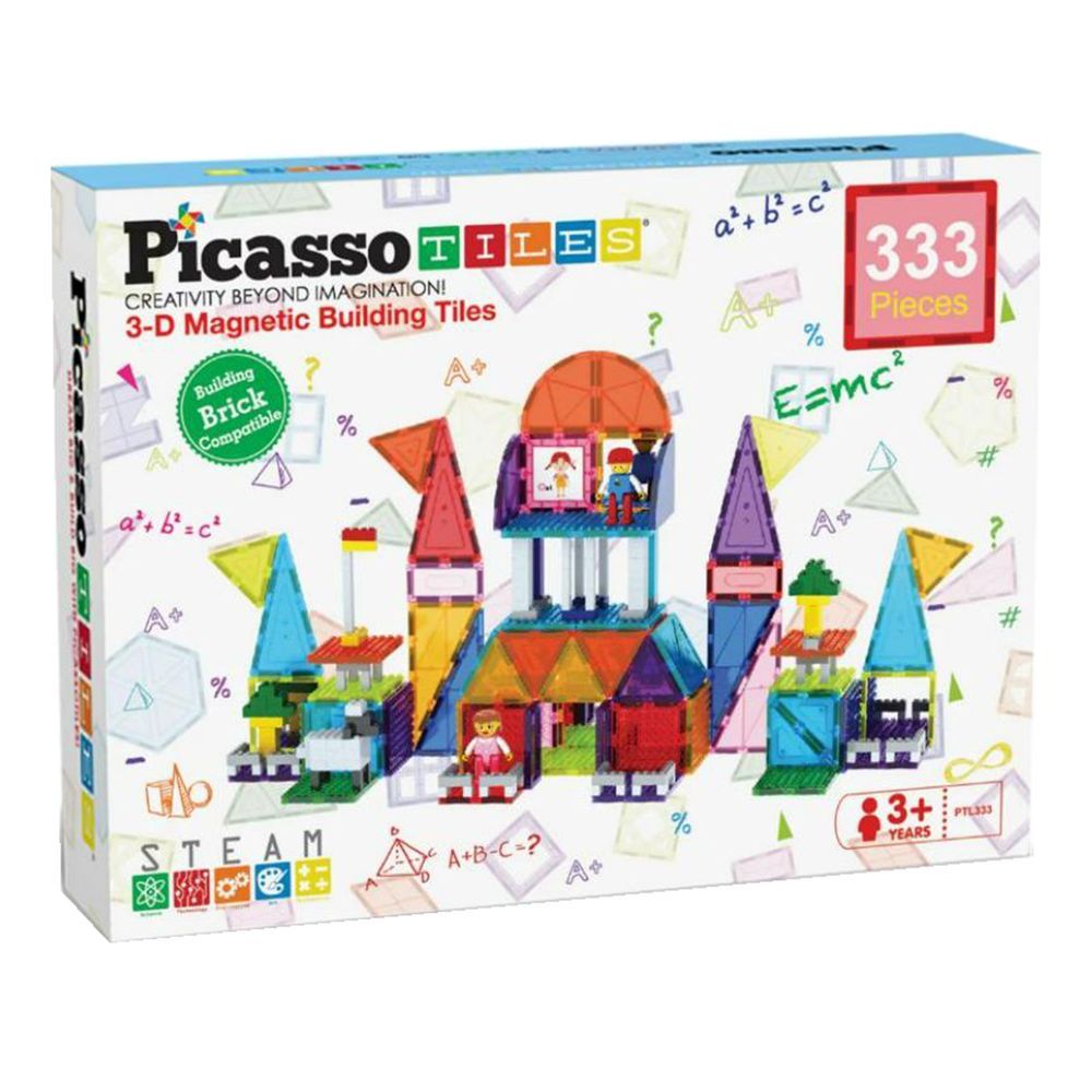 Picasso Tiles - Magnetic Building Bricks And Tiles - 333 Pcs