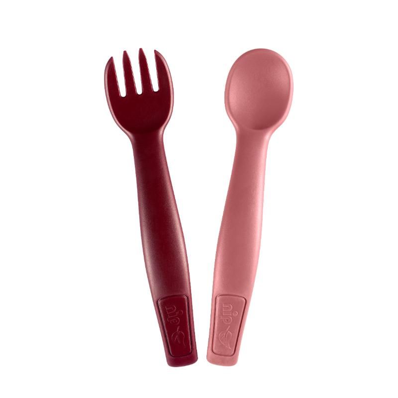 Nip - Spoon & Fork  Eco-Friendly Cutlery Set - 2pcs - Red