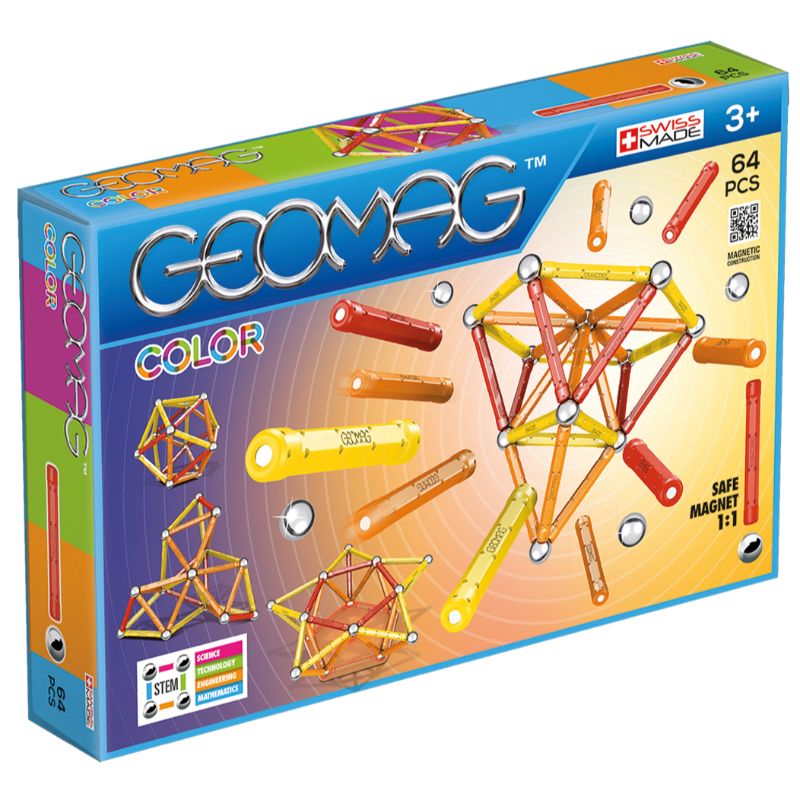 Geomag - Glow Color Magnetic Construction Toy - 64pcs