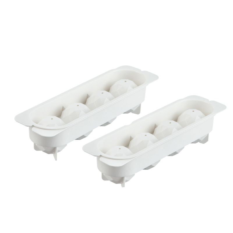 Inochi - Kari 4 Slot Sphere Ice Tray - Pearl White - Pack of 2