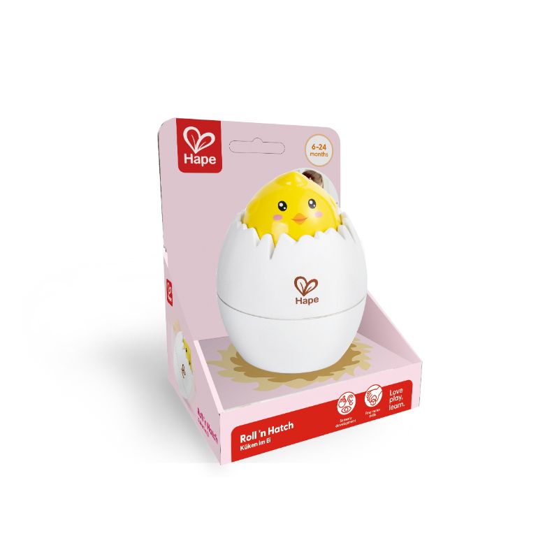 Hape - Roll 'N Hatch Pop Up Egg Toy