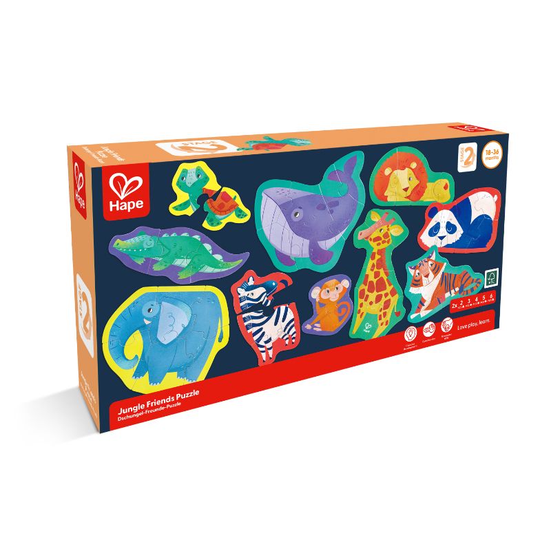 Hape - Jungle Friends Stage 2 Educational Puzzle - 40 Pcs