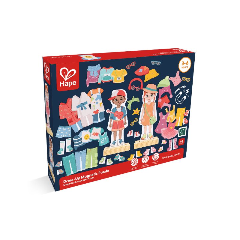 Hape - Mix And Match Dress-Up Magnetic Puzzle - 68pcs