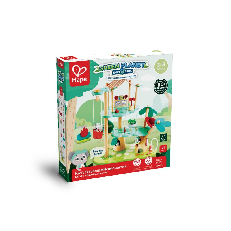 Hape - Kiki's Treehouse Headquarters Playset - 21 Pcs