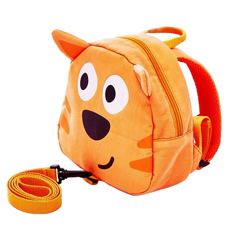 Hape - Cuddly Cat Backpack With Pulling Rope - Orange - 9-inch