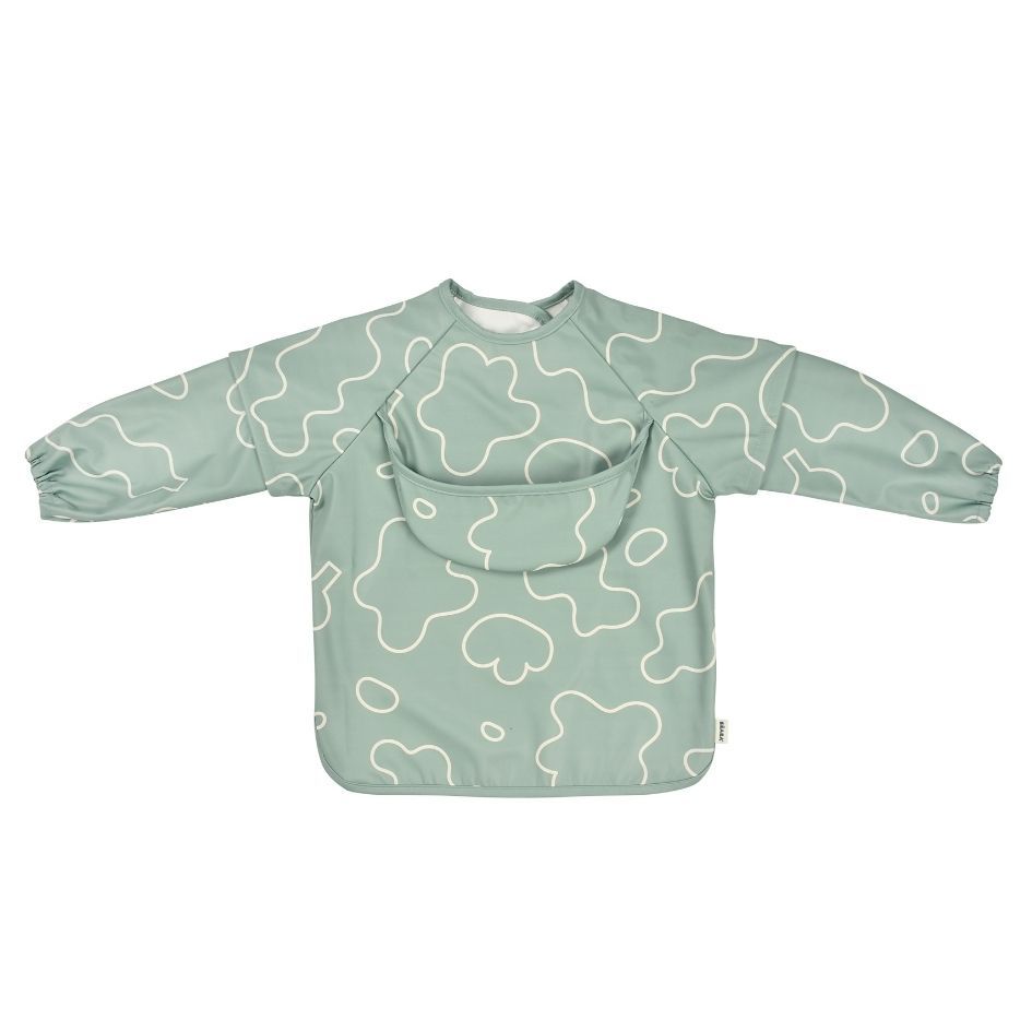 Beaba - 2-in-1 Bib With Removable Sleeves - Sage Green