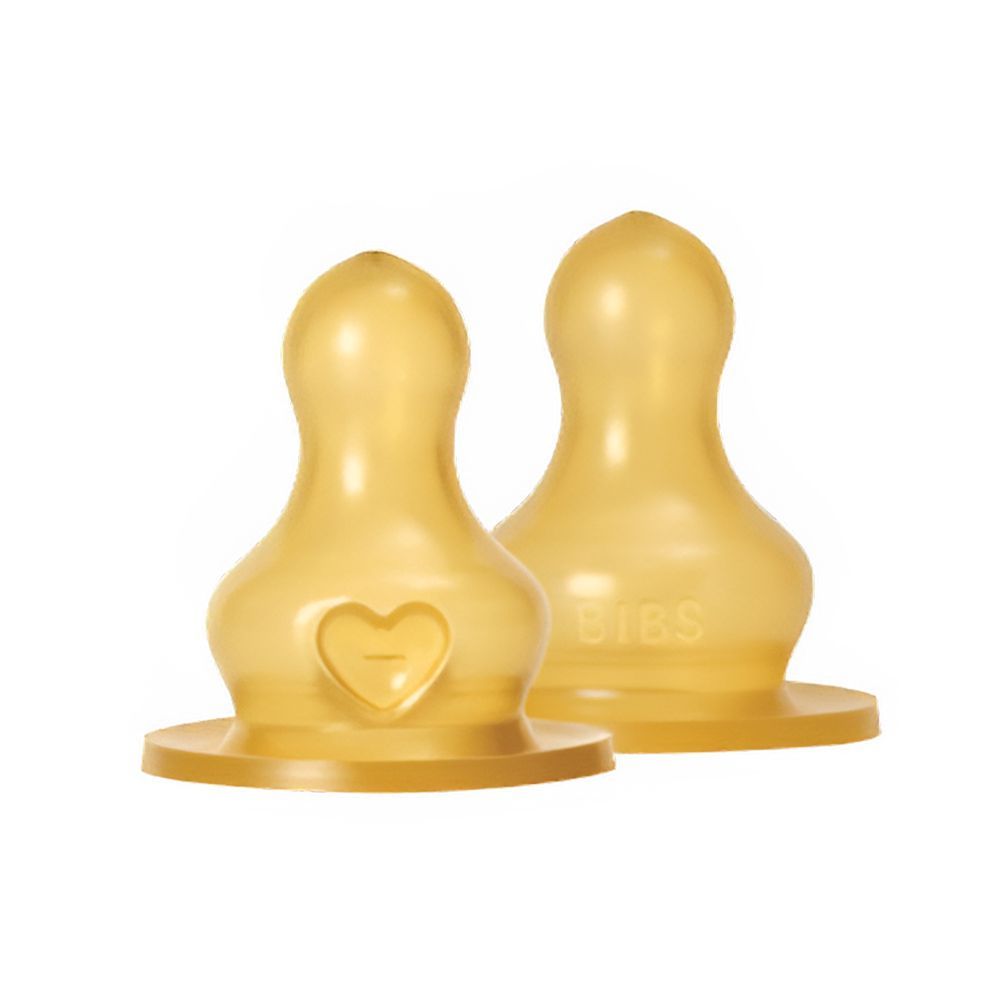 Bibs - Latex Baby Bottle Nipple Fast Flow Pack of 2 - 6M+