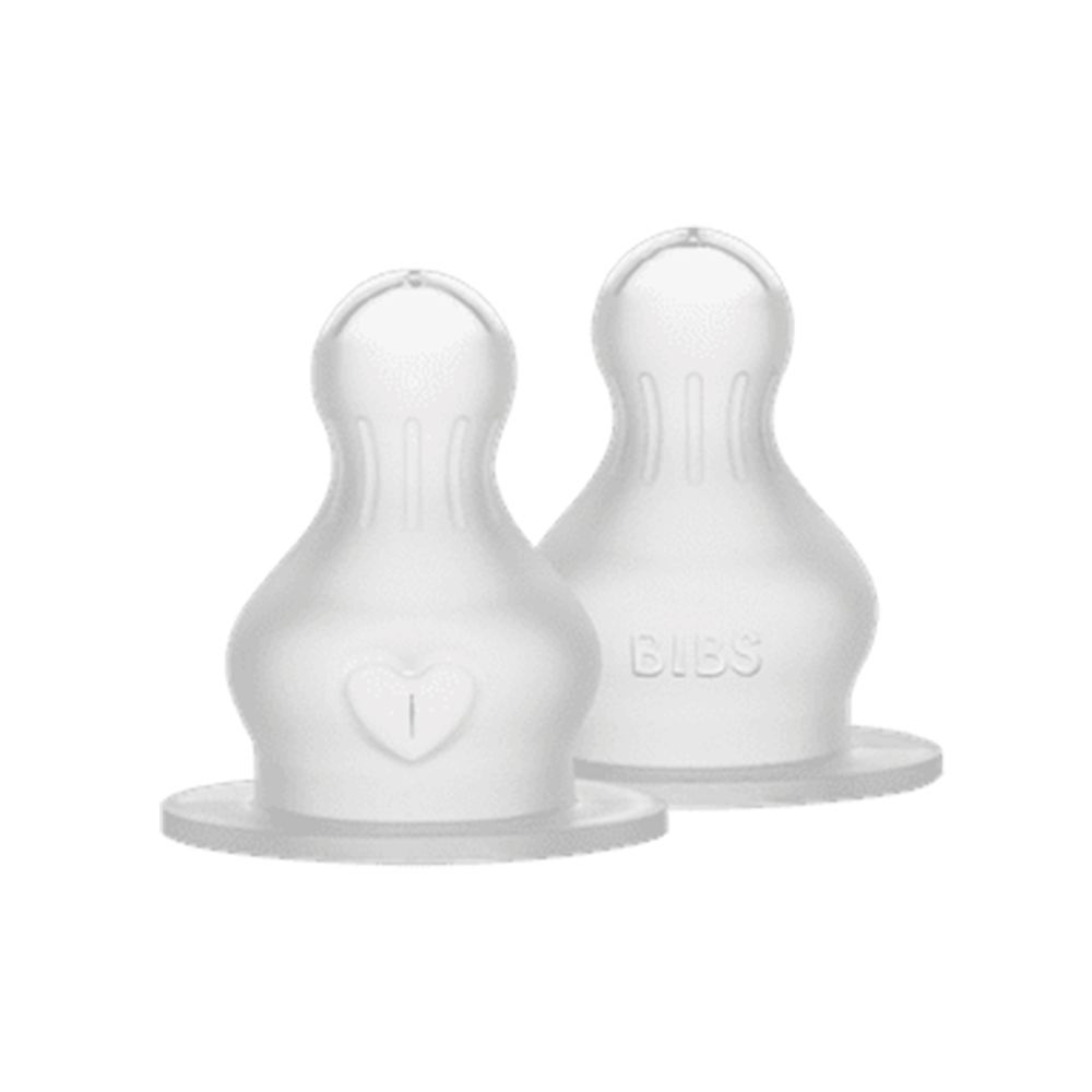 Bibs - Silicone Baby Bottle Nipple Slow Flow Pack of 2 - 0-3M