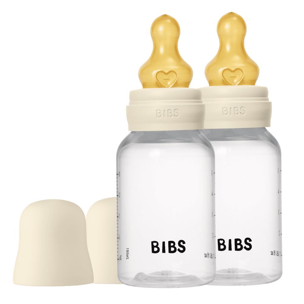 Bibs - Latex Nipple Baby Bottle Slow Flow Pack of 2 - 0-3M - 150ml - Ivory