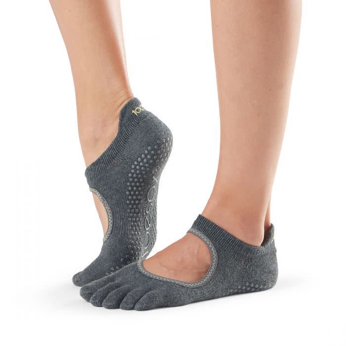 Toesox - Bellarina Full Toe Socks - Charcoal