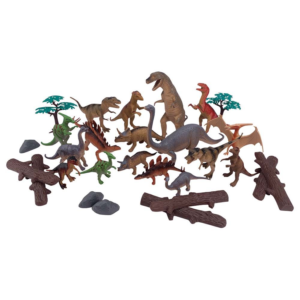 Wenno - Dinosaurs Playset In Square Bucket - 28pcs