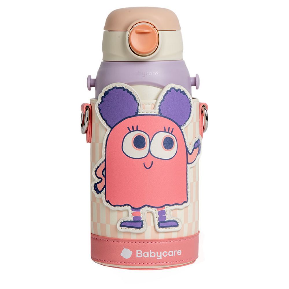 Babycare - 3-in-1 Vacuum Bottle With Straw - Pink Lady - 600 ml